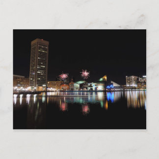 Feuerwerk im Stadtzentrum von Baltimore Postkarte