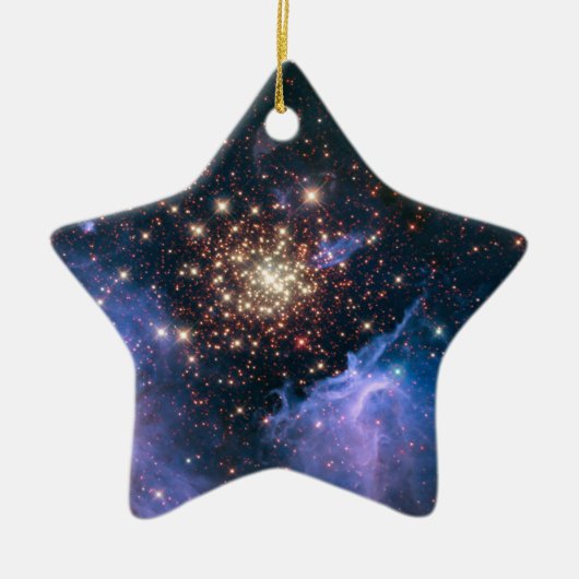 Feuerwerk in Space Celestial Star Keramik Ornament (Vorne)