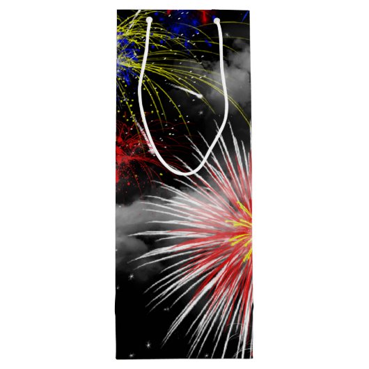 Feuerwerk in Wolken Geschenktüte Für Weinflaschen (Rückseite)