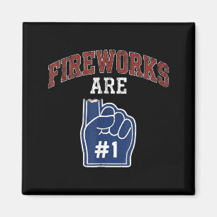 Feuerwerk ist Nummer 1 Schaumstoff-Finger 4. Juli Magnet