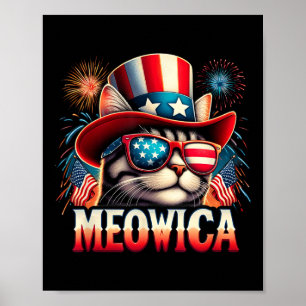 Feuerwerk Katze Lustige Patriotische Kitty Katze M Poster