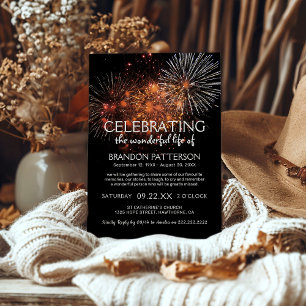 Feuerwerk - Lebensfeier   Beerdigung Einladung