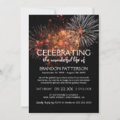 Feuerwerk - Lebensfeier | Beerdigung Einladung (Vorderseite)