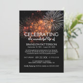 Feuerwerk - Lebensfeier | Beerdigung Einladung (Stehend Vorderseite)