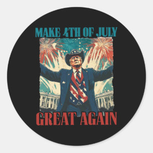 Feuerwerk Lustig Trump Amerikanisch Mach 4. Juli G Runder Aufkleber