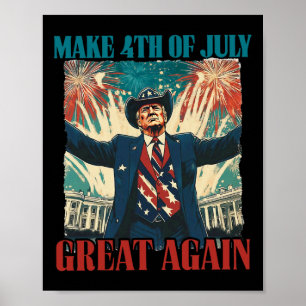 Feuerwerk Lustig Trump Amerikanisch Machen 4. Juli Poster