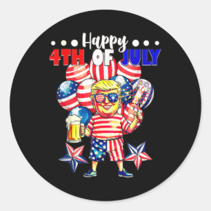 Feuerwerk Lustig Trump Patriotisch Amerikanisch Gl Runder Aufkleber