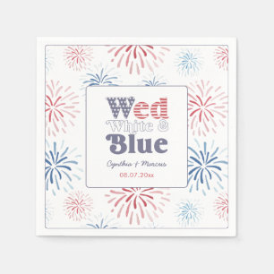 Feuerwerk Mi Weiß Blau Co-Ed Hochzeitsdusche Serviette