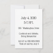 Feuerwerk-Party Einladung (Rückseite)