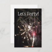 Feuerwerk-Party Einladung (Vorne/Hinten)