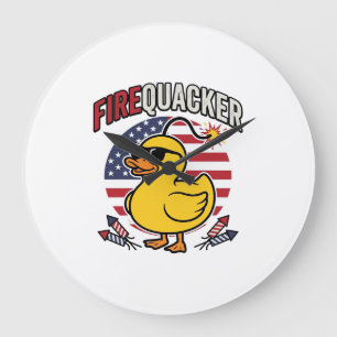 Feuerwerk Patriotische Ente Feuerwerk Vektor Desig Große Wanduhr