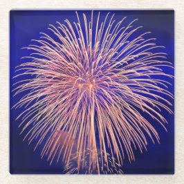 Feuerwerk-patriotische Glasuntersetzer
