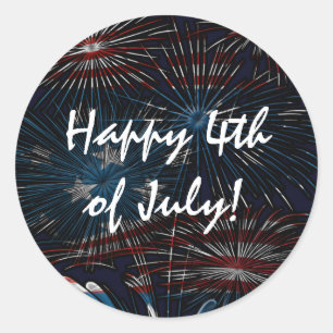 Feuerwerk platzt 4. Juli Rot Weiß Blau Aufkleber