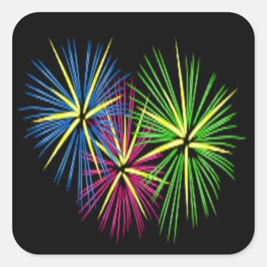 FEUERWERK QUADRATISCHER AUFKLEBER (Vorderseite)