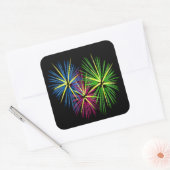 FEUERWERK QUADRATISCHER AUFKLEBER (Umschlag)