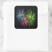 FEUERWERK QUADRATISCHER AUFKLEBER (Tasche)
