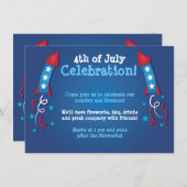 Feuerwerk Rakete 4. Juli Einladung (Vorne/Hinten)
