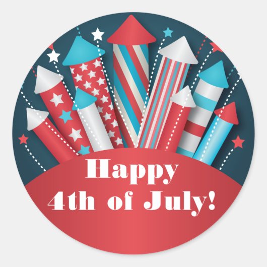 Feuerwerk Raketen 4. Juli Party Stickers (Vorderseite)