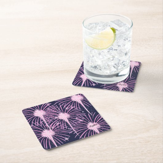 Feuerwerk Rechteckiger Pappuntersetzer (Vor Ort)