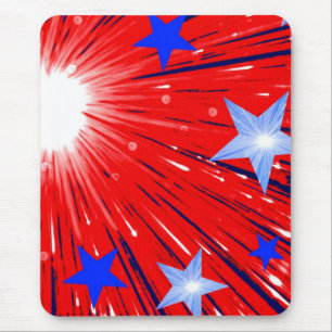 Feuerwerk Red White Blue Mousepad Portrait