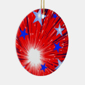 Feuerwerk Rot Blauer Ornament (Rechts)