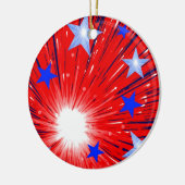 Feuerwerk Rot Blauer Ornament (Links)