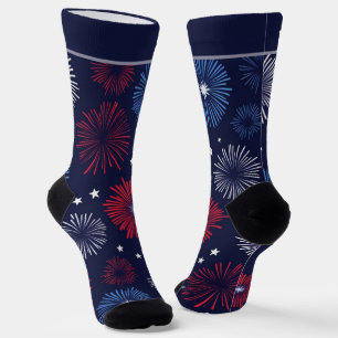 Feuerwerk Rot Weiß und Blau 4. Juli Socken