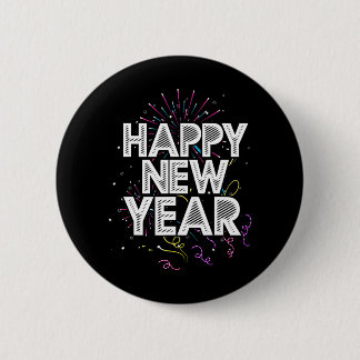 Feuerwerk Silvester Party Feier Happy Button