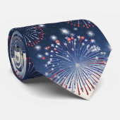 Feuerwerk-Skyline • 1776–2026 Amerika-Feier Krawatte (Gerollt)