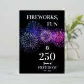 Feuerwerk, Spaß, Freiheit 250. 4. Juli Folieneinladung (Stehend vorne)