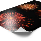 Feuerwerk-Trio gegen schwarzen Himmel Fotodruck (Ecke)