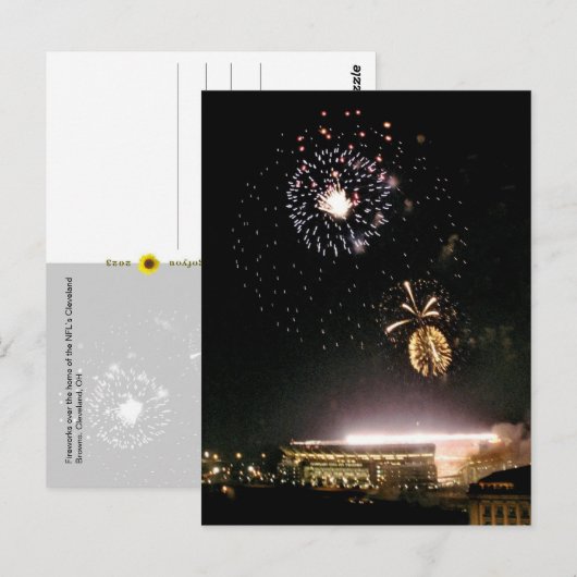 Feuerwerk über Cleveland Browns Stadium - Postkart Postkarte (Vorne/Hinten)