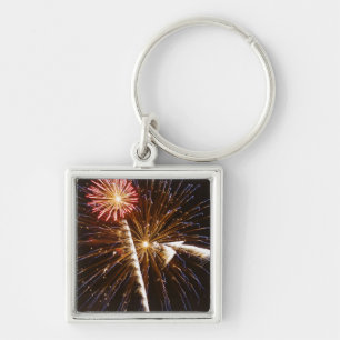 Feuerwerk über dem Savannah River Schlüsselanhänger