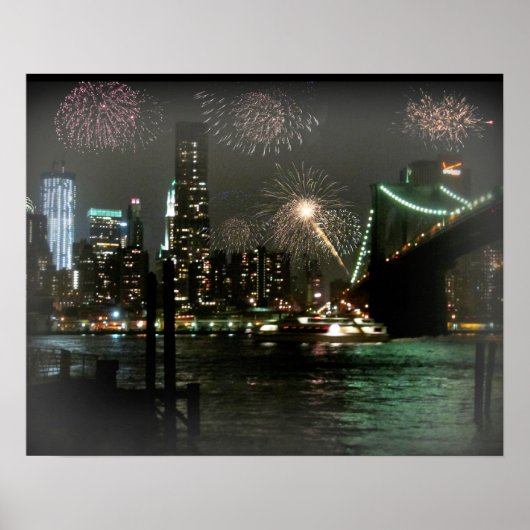 Feuerwerk über New York Skyline Poster (Vorne)