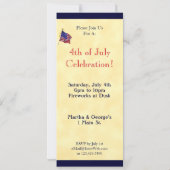 Feuerwerk und Flag 4. Juli individuelle Einladung (Rückseite)