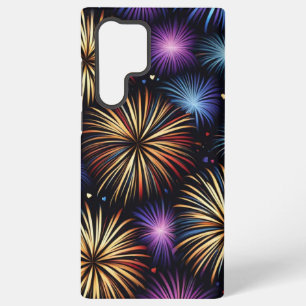 Feuerwerk und Herzen repetitives Muster Samsung Galaxy Hülle
