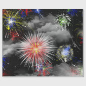 Feuerwerk und Wolkenfeier Geschenkpapier (Flach)