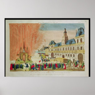 Feuerwerk vor dem Hotel de Ville in Paris Poster