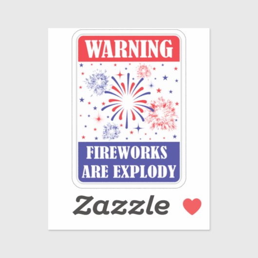 Feuerwerk-Warnschild Aufkleber (Blatt)