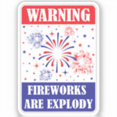 Feuerwerk-Warnschild Aufkleber (Vorderseite)
