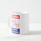 Feuerwerk-Warnschild Kaffeetasse (Vorderseite Links)