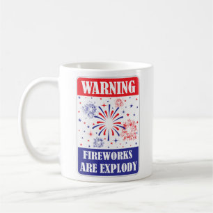 Feuerwerk-Warnschild Kaffeetasse