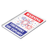 Feuerwerk-Warnschild Notizblock (Linke Seite)