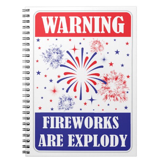 Feuerwerk-Warnschild Notizblock (Vorderseite)