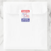 Feuerwerk-Warnschild Quadratischer Aufkleber (Tasche)