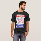Feuerwerk-Warnschild T-Shirt (Vorne ganz)