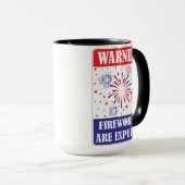 Feuerwerk-Warnschild Tasse (VorderseiteRechts)