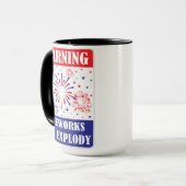 Feuerwerk-Warnschild Tasse (Vorderseite Links)