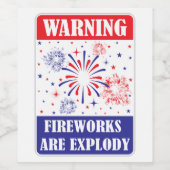 Feuerwerk-Warnschild Weinetikett (Einzelnes Label)