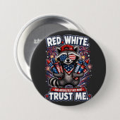 Feuerwerk-Waschbär-4.-Juli-Button Button (Vorne & Hinten)